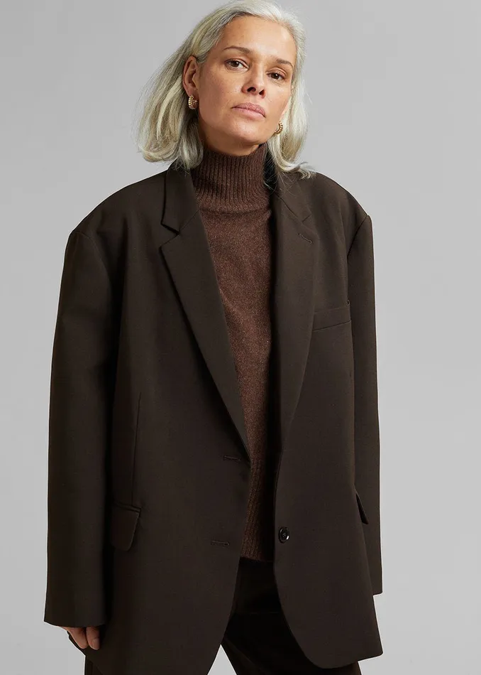 Women Bea Blazer 8211 Dark Espresso The Frankie Shop Outerwear
