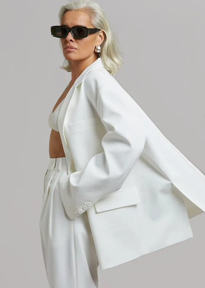 Women Bea Blazer 8211 White The Frankie Shop Outerwear