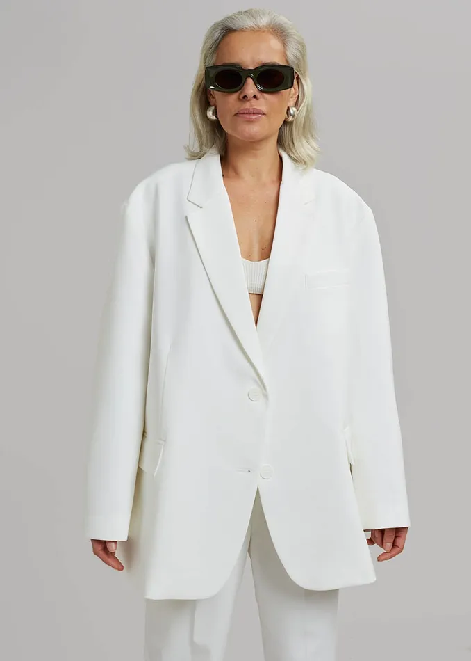 Women Bea Blazer 8211 White The Frankie Shop Outerwear