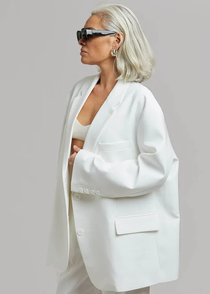 Women Bea Blazer 8211 White The Frankie Shop Outerwear