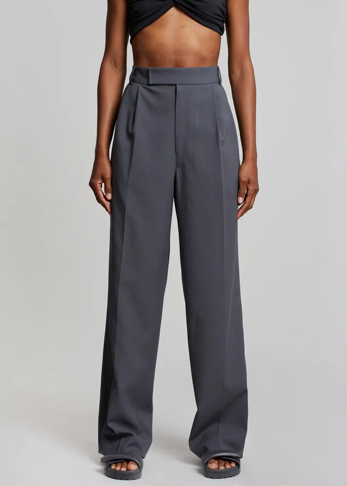 Women Bea Suit Pants 8211 Charcoal The Frankie Shop Bottoms