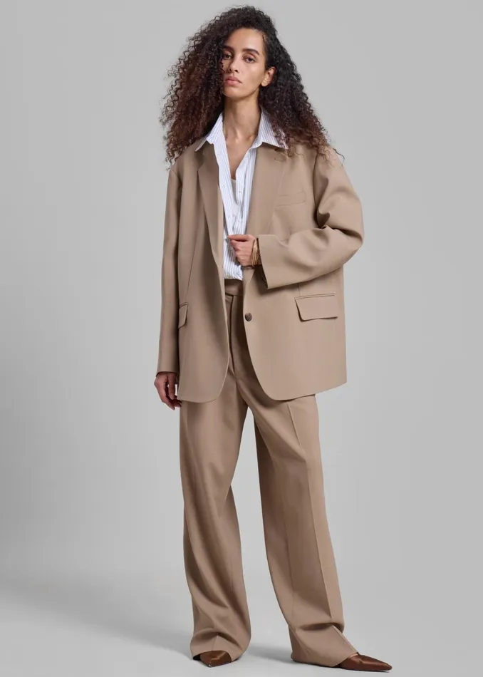 Women Bea Suit Pants 8211 Latte The Frankie Shop Bottoms