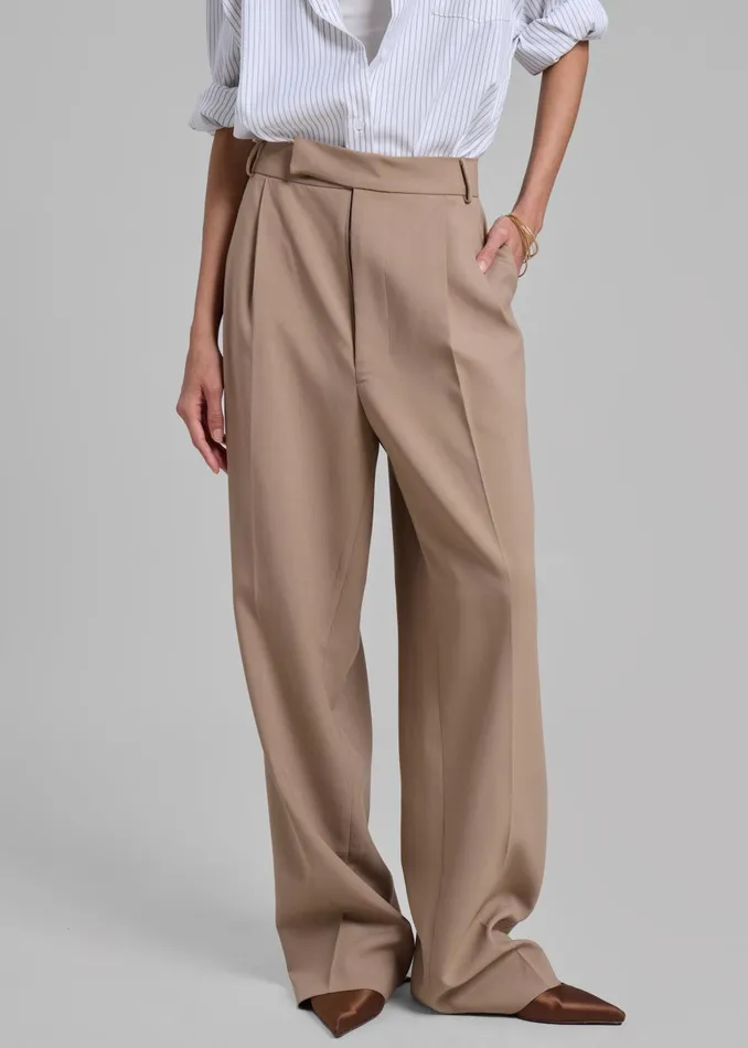 Women Bea Suit Pants 8211 Latte The Frankie Shop Bottoms
