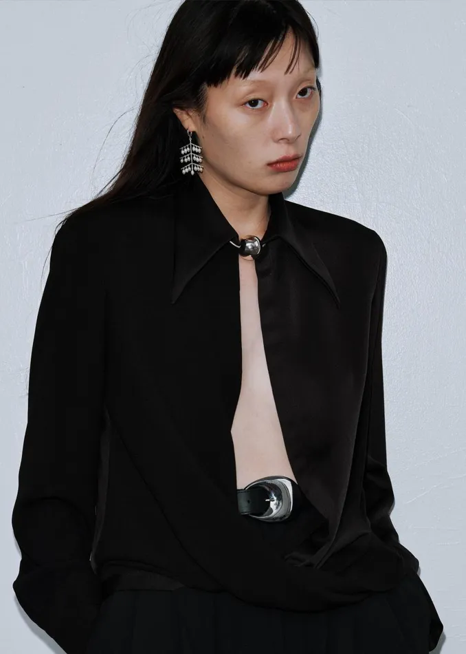 Women Beaufille Lewis Blouse 8211 Black The Frankie Shop Tops