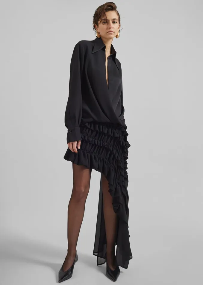 Women Beaufille Lewis Blouse 8211 Black The Frankie Shop Tops