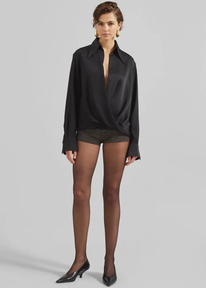 Women Beaufille Lewis Blouse 8211 Black The Frankie Shop Tops