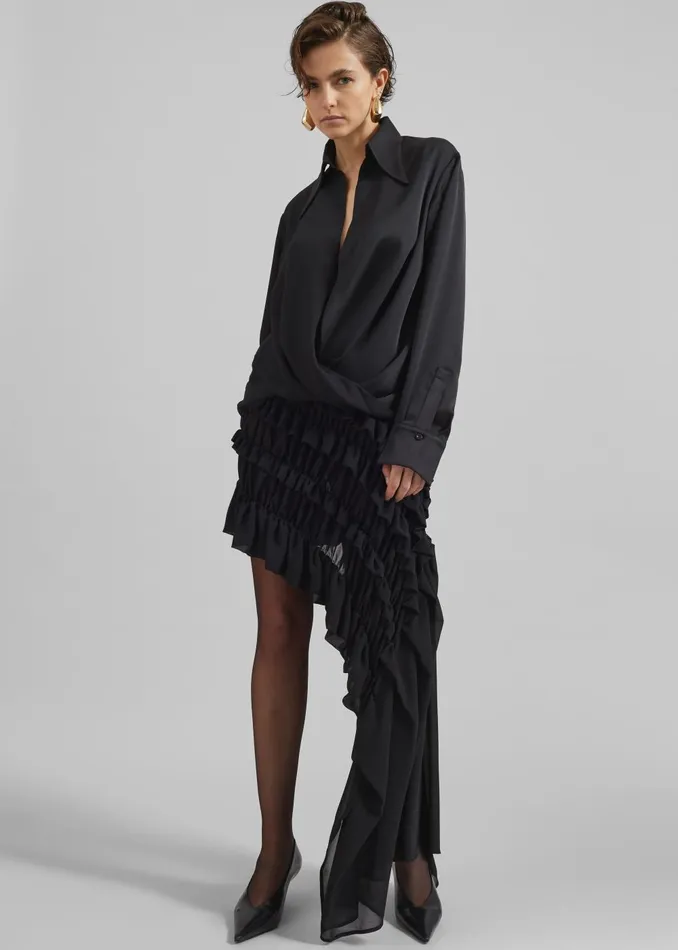 Women Beaufille Lewis Blouse 8211 Black The Frankie Shop Tops