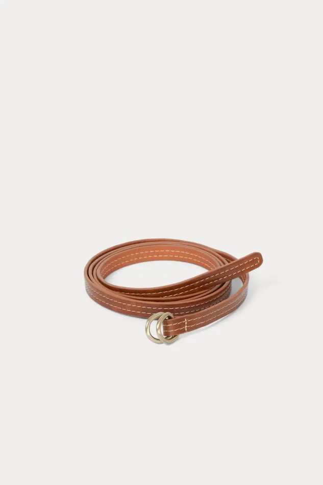 Women Belts Rachel Comey Stitched Skinny Belt Caramel