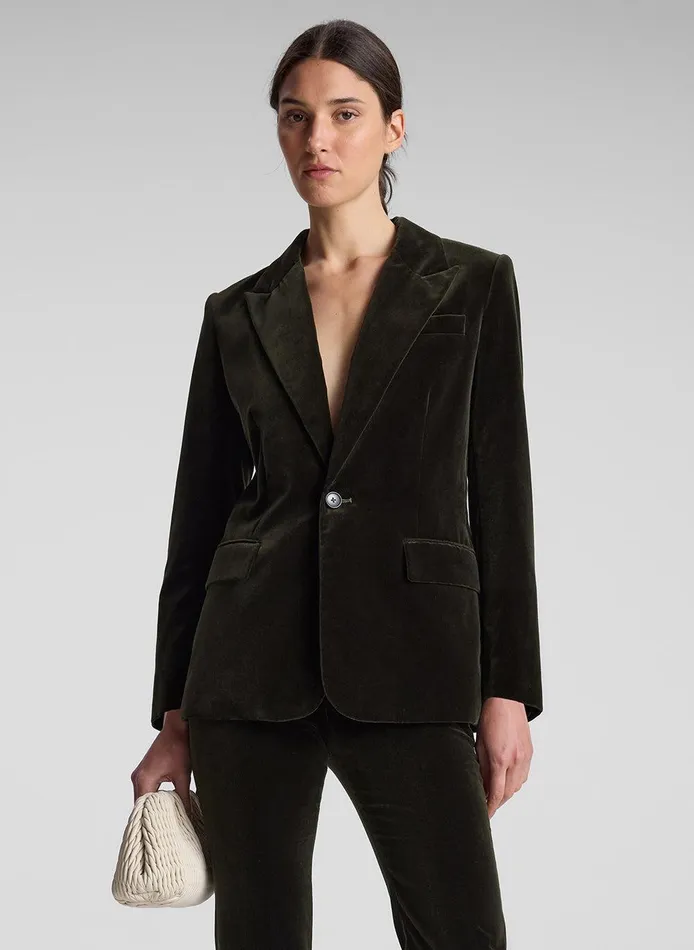 Women Ben Velvet Tailored Jacket Mossy ALC Jackets and Coats
