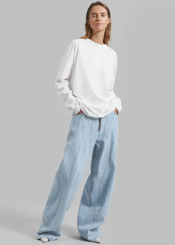 Women Bennett Long Sleeves Tee 8211 Ivory The Frankie Shop Tops
