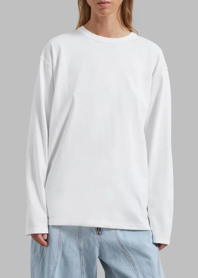 Women Bennett Long Sleeves Tee 8211 Ivory The Frankie Shop Tops
