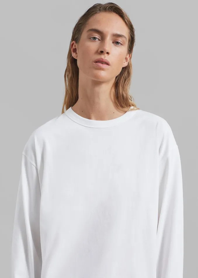 Women Bennett Long Sleeves Tee 8211 Ivory The Frankie Shop Tops