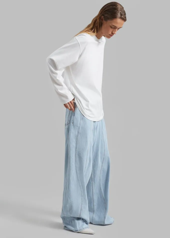 Women Bennett Long Sleeves Tee 8211 Ivory The Frankie Shop Tops