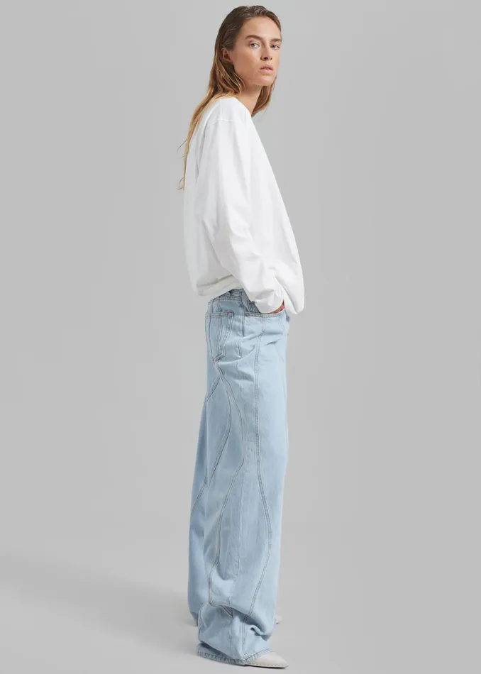 Women Bennett Long Sleeves Tee 8211 Ivory The Frankie Shop Tops