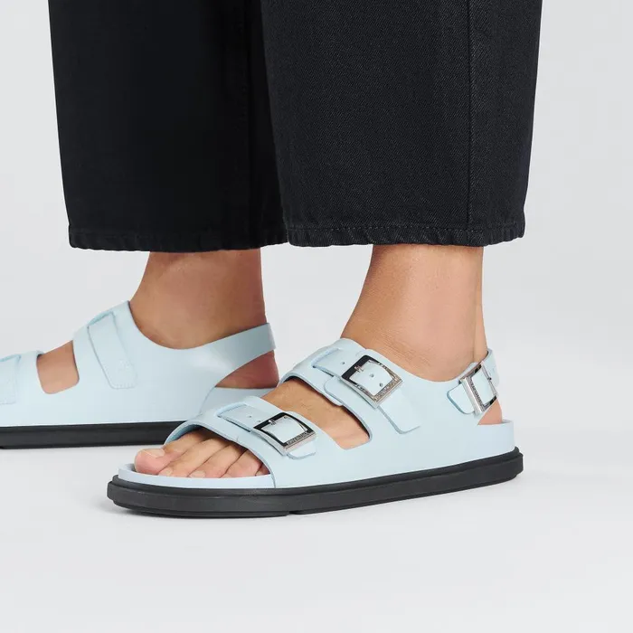 Women Birkenstock BackAnkleStrap Cannes Mineral Blue