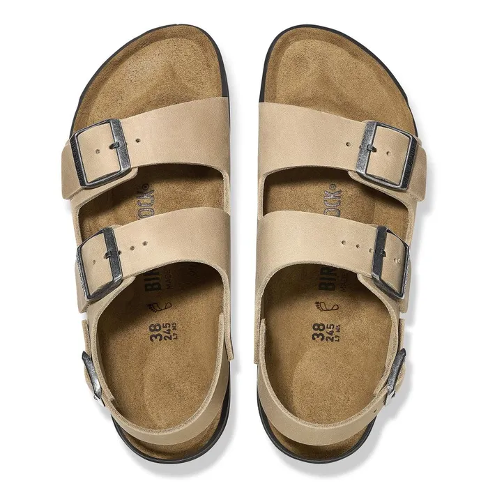 Women Birkenstock BackAnkleStrap Milano Crosstown Tobacco Brown