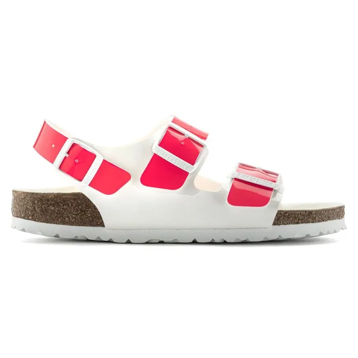 Women Birkenstock BackAnkleStrap Milano Neon Pinkwhite Patent