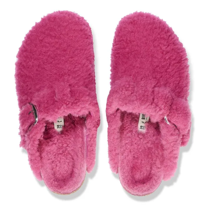 Women Birkenstock Clogs Boston Big Buckle Fuchsia Tulip