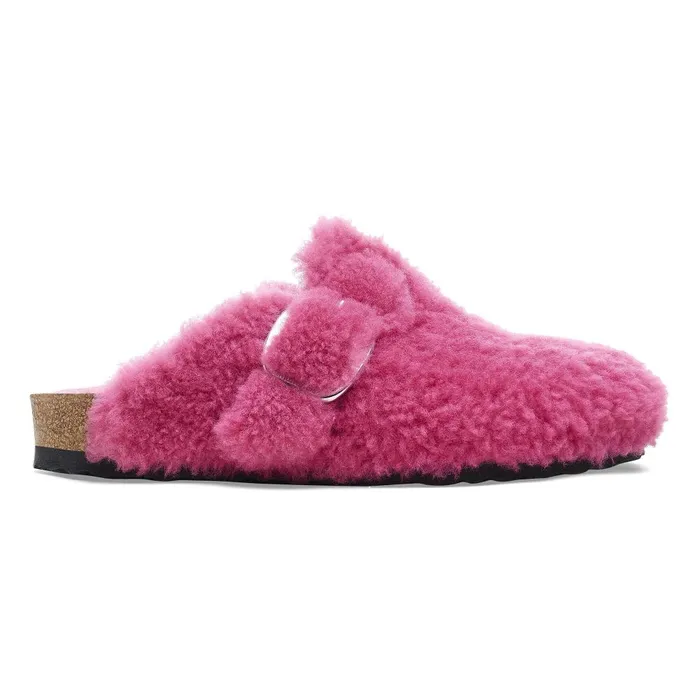 Women Birkenstock Clogs Boston Big Buckle Fuchsia Tulip