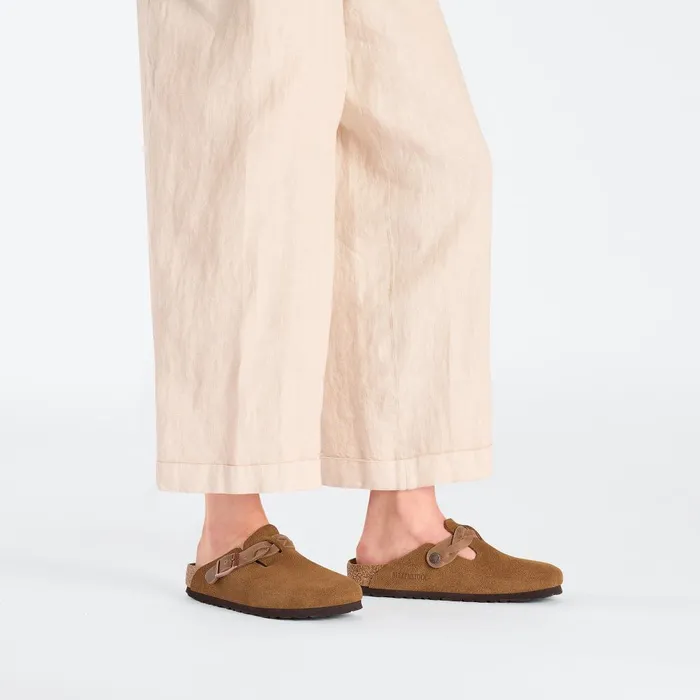Women Birkenstock Clogs Boston Braided Mink