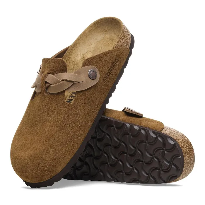 Women Birkenstock Clogs Boston Braided Mink