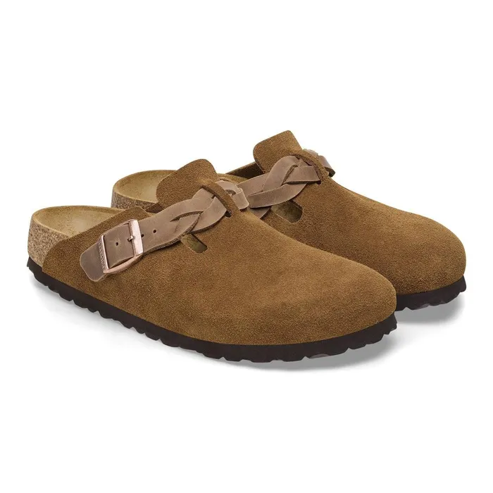 Women Birkenstock Clogs Boston Braided Mink