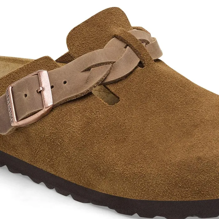 Women Birkenstock Clogs Boston Braided Mink