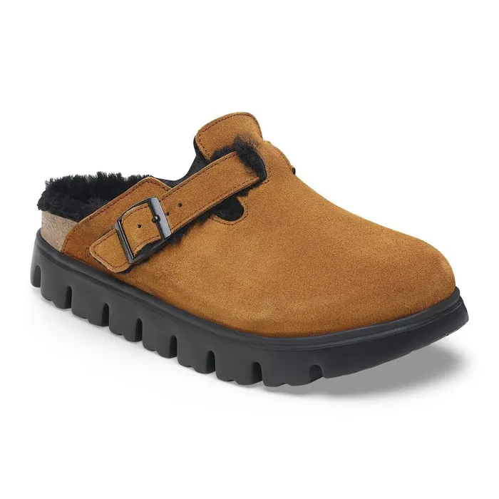 Women Birkenstock Clogs Boston Chunky Shearling Mink