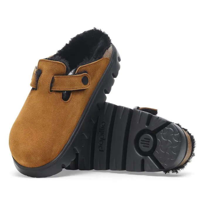 Women Birkenstock Clogs Boston Chunky Shearling Mink