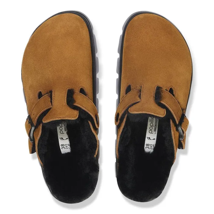 Women Birkenstock Clogs Boston Chunky Shearling Mink