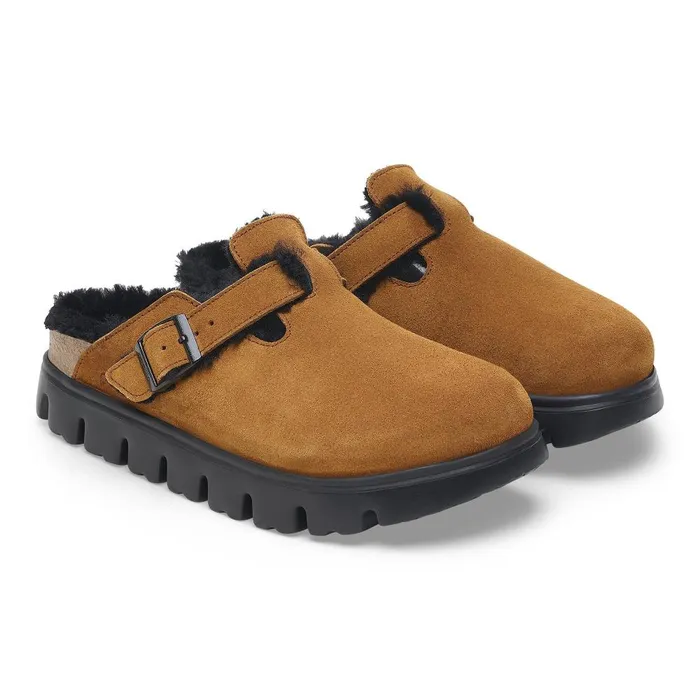 Women Birkenstock Clogs Boston Chunky Shearling Mink