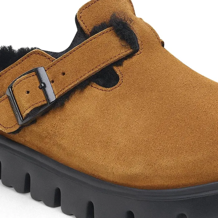 Women Birkenstock Clogs Boston Chunky Shearling Mink
