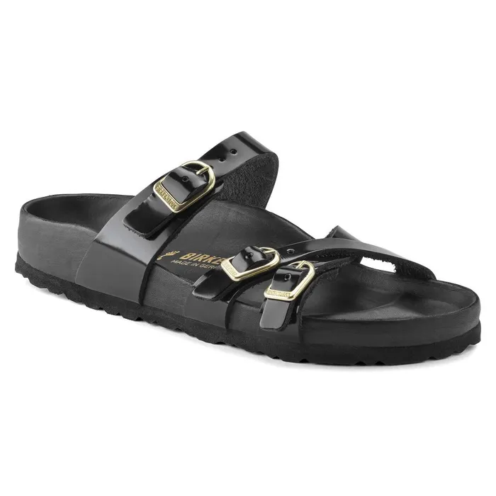 Women Birkenstock MultiStrap Franca High Shine Black