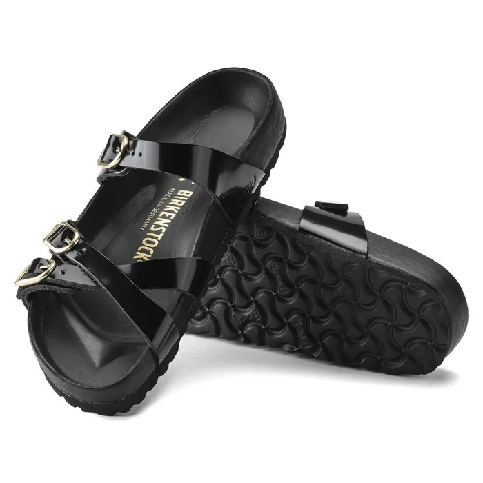 Women Birkenstock MultiStrap Franca High Shine Black
