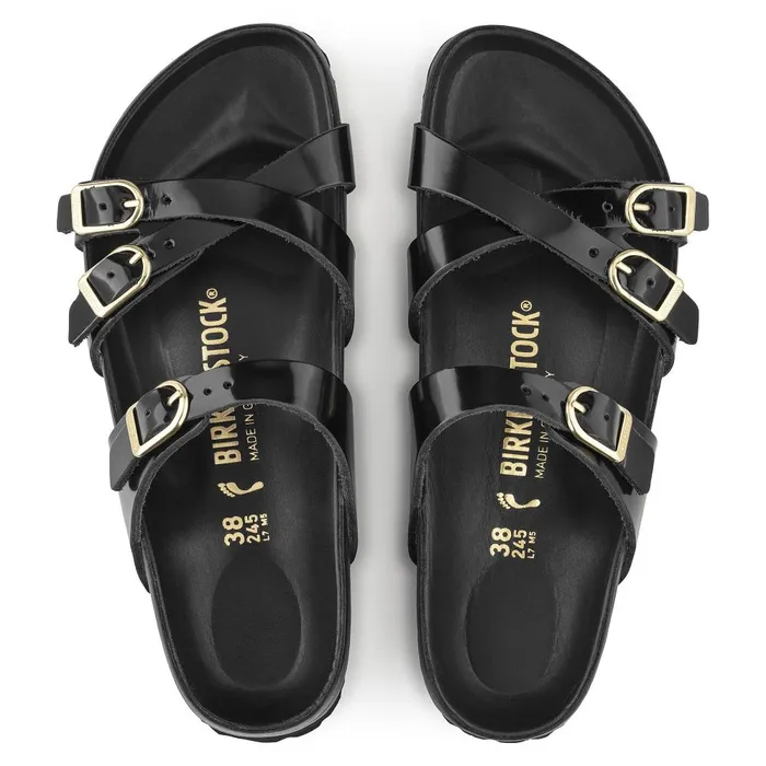 Women Birkenstock MultiStrap Franca High Shine Black