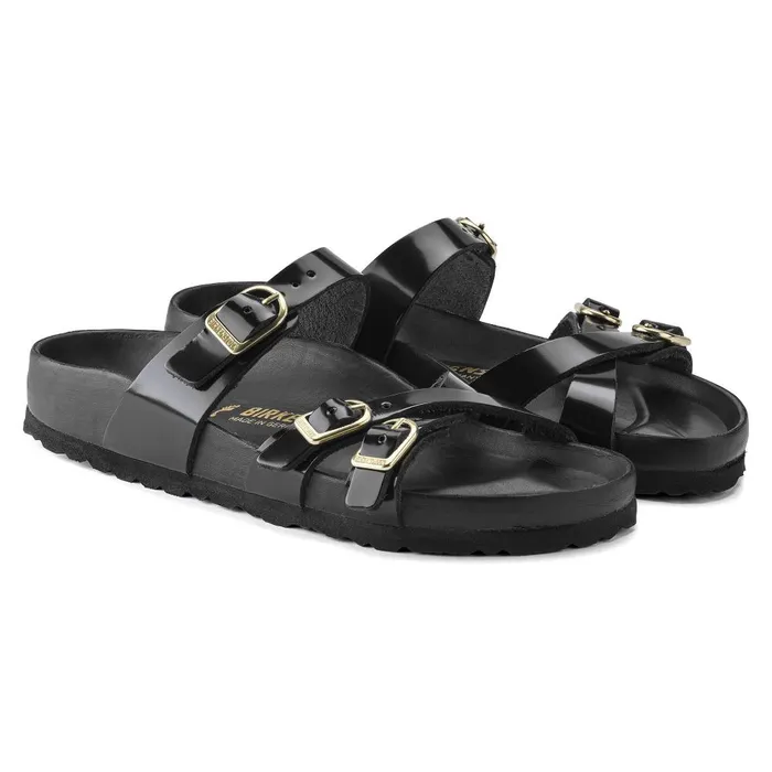Women Birkenstock MultiStrap Franca High Shine Black