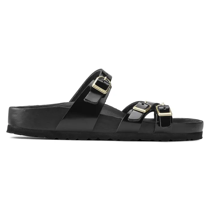 Women Birkenstock MultiStrap Franca High Shine Black