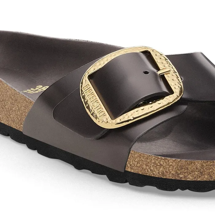 Women Birkenstock OneStrap Madrid Hammered Big Buckle Highshine Espresso