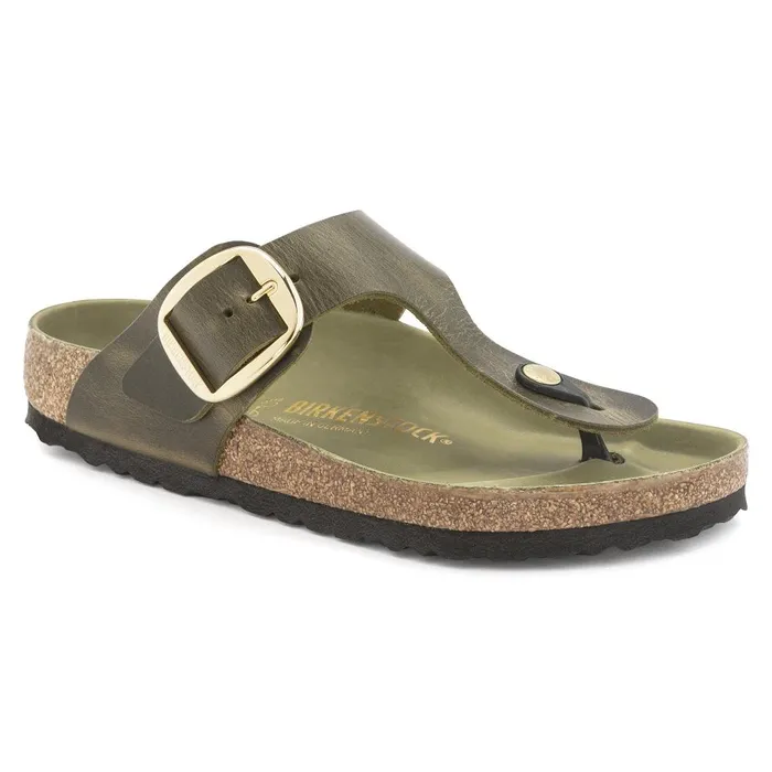 Women Birkenstock Thong Gizeh Big Buckle Olive Green