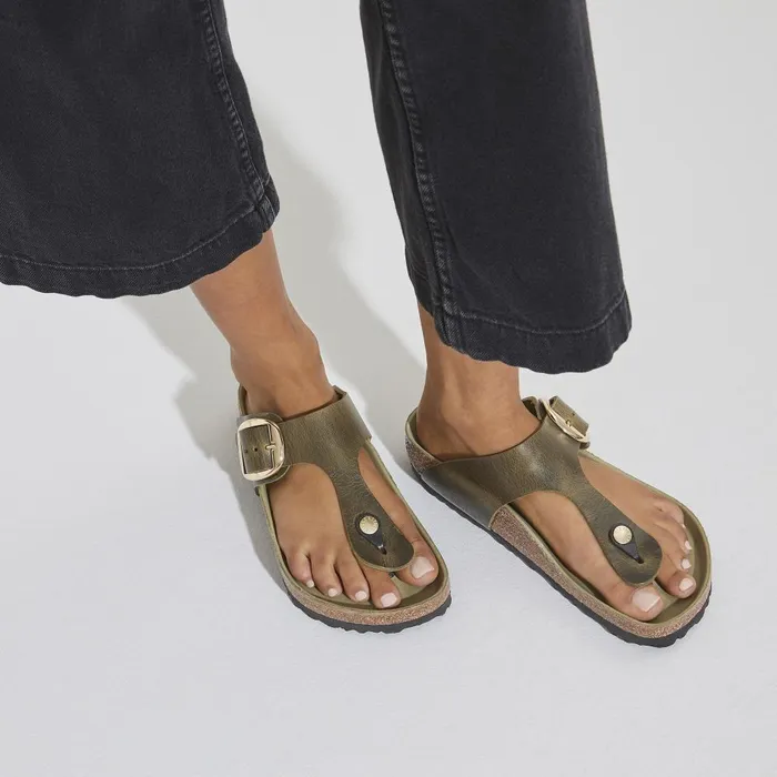 Women Birkenstock Thong Gizeh Big Buckle Olive Green