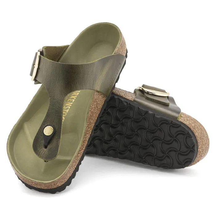 Women Birkenstock Thong Gizeh Big Buckle Olive Green