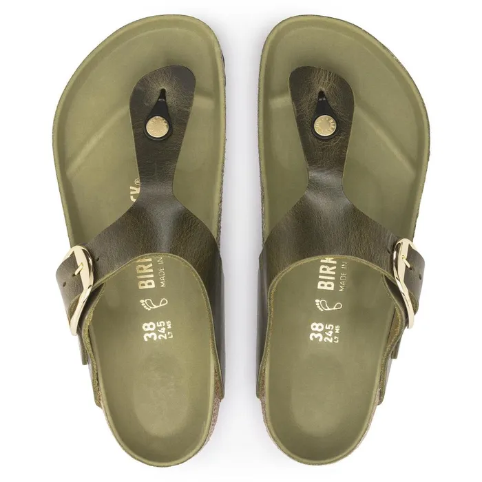 Women Birkenstock Thong Gizeh Big Buckle Olive Green