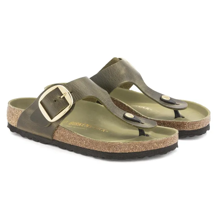 Women Birkenstock Thong Gizeh Big Buckle Olive Green