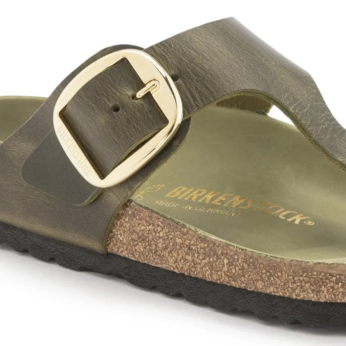 Women Birkenstock Thong Gizeh Big Buckle Olive Green