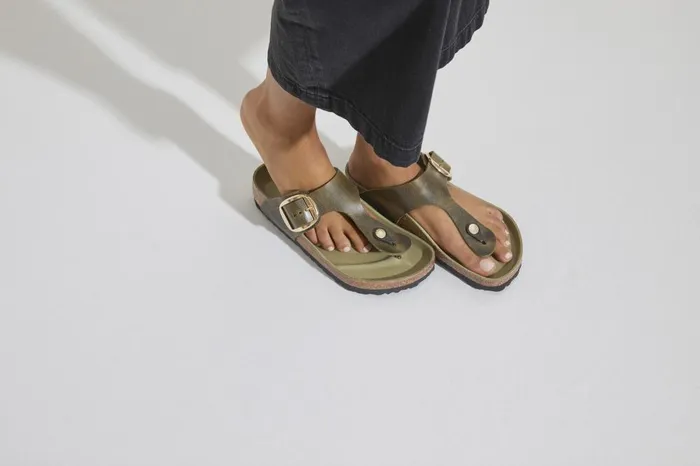 Women Birkenstock Thong Gizeh Big Buckle Olive Green