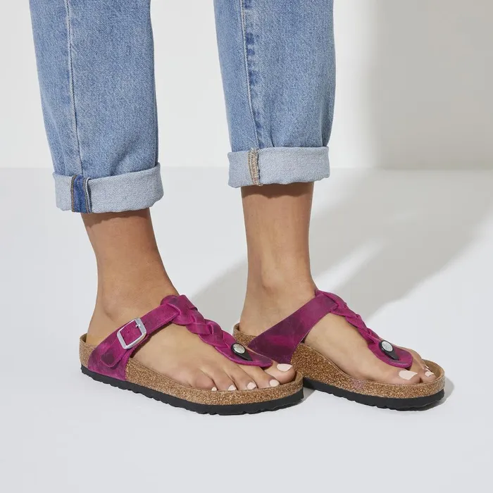 Women Birkenstock Thong Gizeh Braided Festival Fuchsia