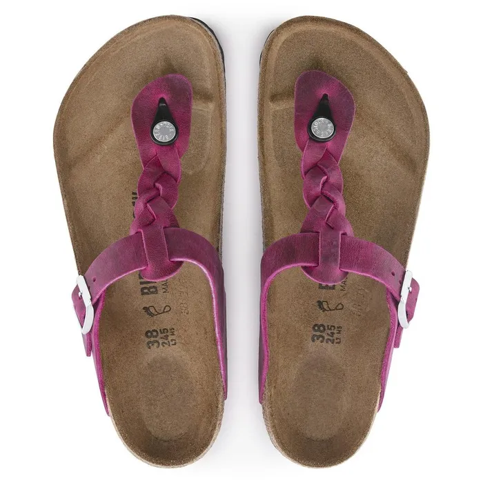 Women Birkenstock Thong Gizeh Braided Festival Fuchsia