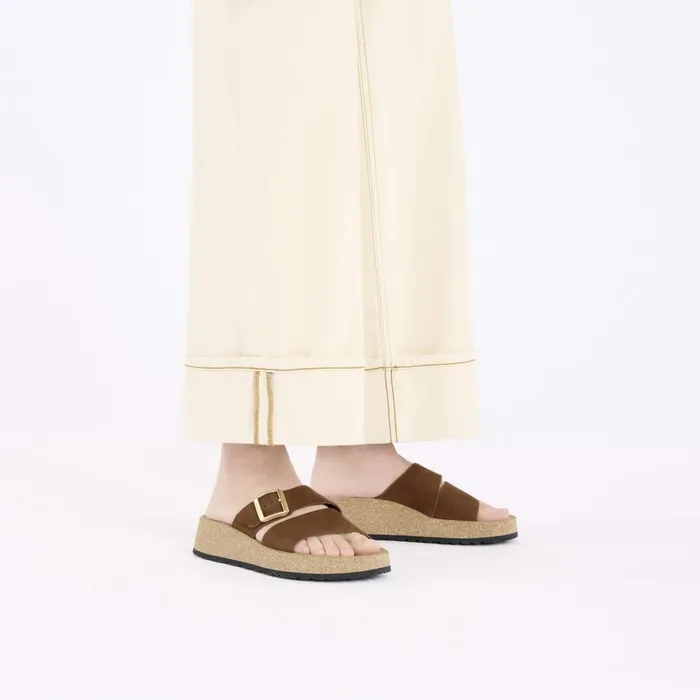 Women Birkenstock TwoStrap Almina Dark Tea
