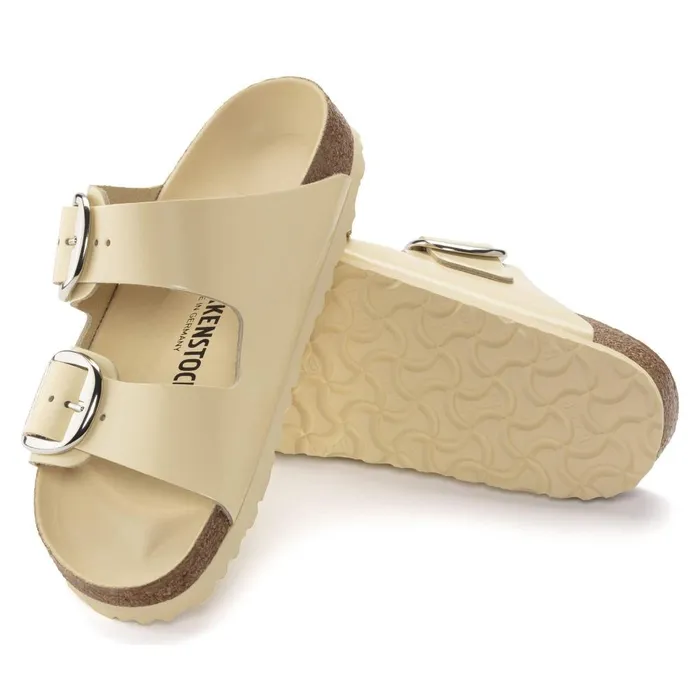 Women Birkenstock TwoStrap Arizona Big Buckle High Shine Butter