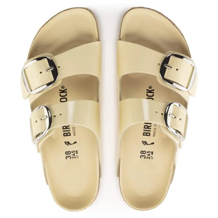 Women Birkenstock TwoStrap Arizona Big Buckle High Shine Butter